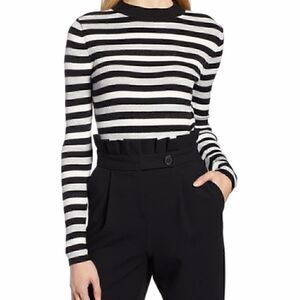 Halogen x Atlantic-Pacific Metallic Stripe Sweater